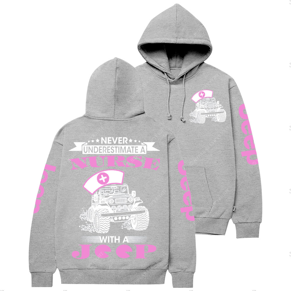 Never Underestimate a Nurse Power with a Jp Pink Casual Hoodie