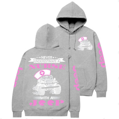 Never Underestimate a Nurse Power with a Jp Pink Casual Hoodie