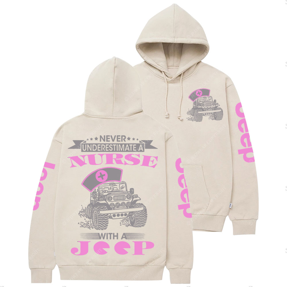 Never Underestimate a Nurse Power with a Jp Pink Casual Hoodie