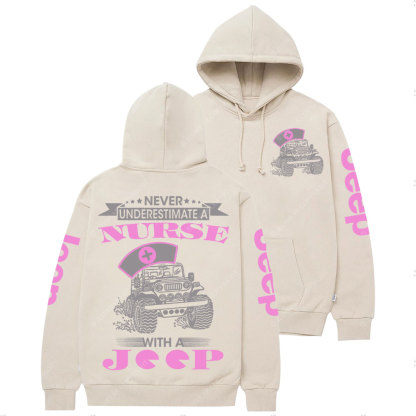 Never Underestimate a Nurse Power with a Jp Pink Casual Hoodie