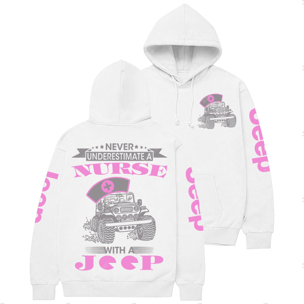 Never Underestimate a Nurse Power with a Jp Pink Casual Hoodie