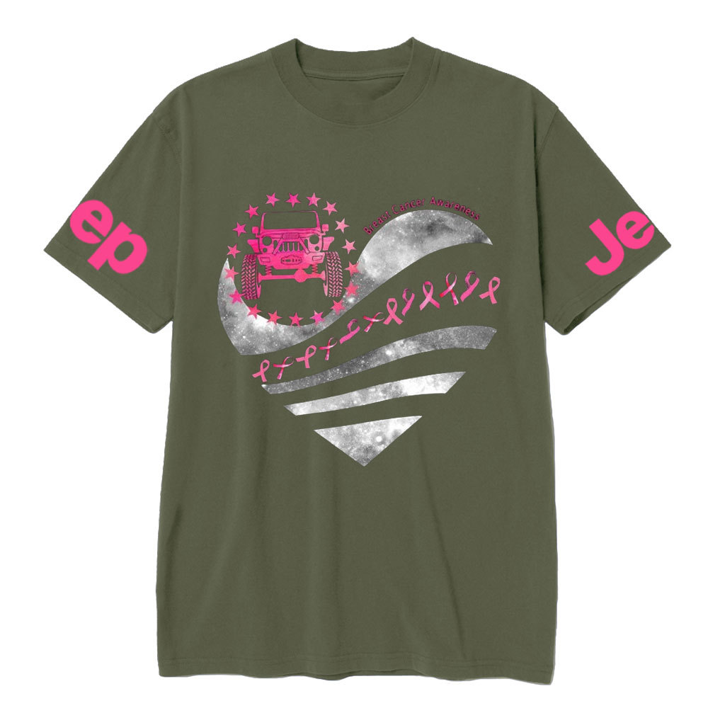Breast Cancer Awareness Pink Ribbon Heart Jp Lover T-shirt