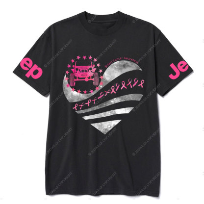 Breast Cancer Awareness Pink Ribbon Heart Jp Lover T-shirt
