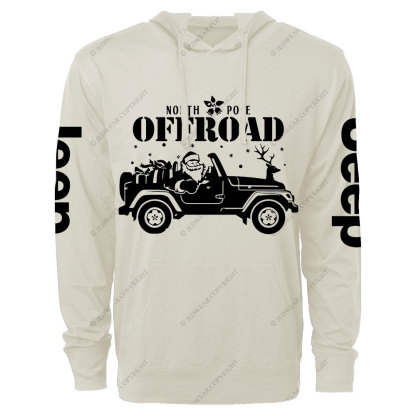 Santa North Pole Christmas Offroad Jp Oversized Lightweight Hoodie