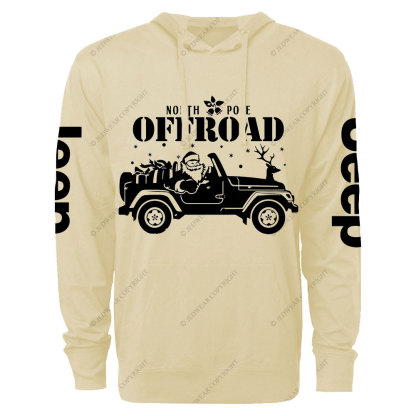 Santa North Pole Christmas Offroad Jp Oversized Lightweight Hoodie