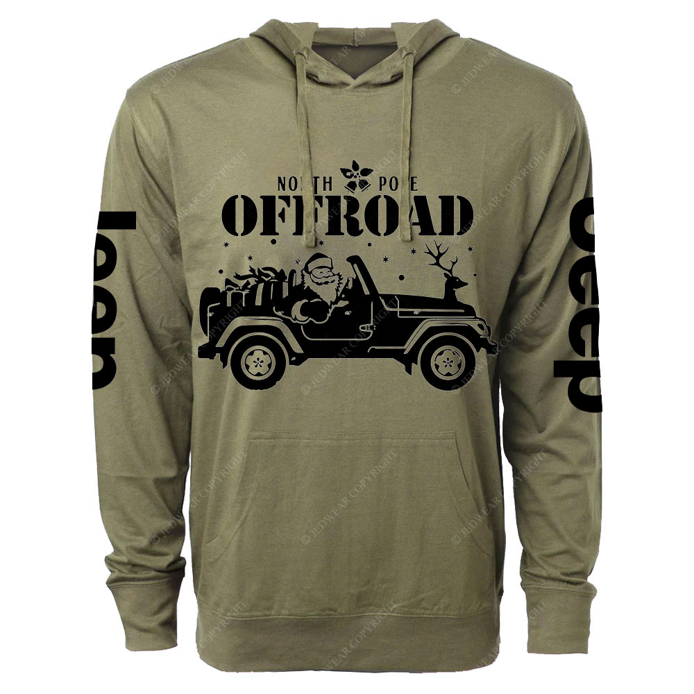 Santa North Pole Christmas Offroad Jp Oversized Lightweight Hoodie