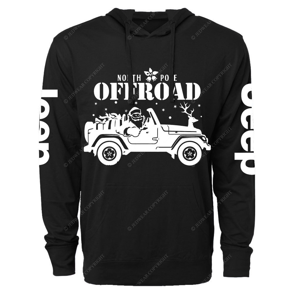 Santa North Pole Christmas Offroad Jp Oversized Lightweight Hoodie