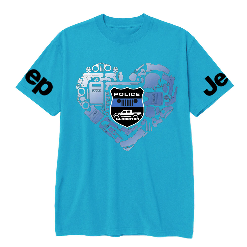 Police Things Heart Jp Gladiator and Police Badge T-Shirt