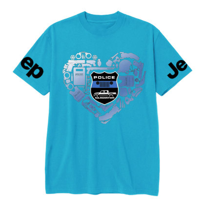 Police Things Heart Jp Gladiator and Police Badge T-Shirt
