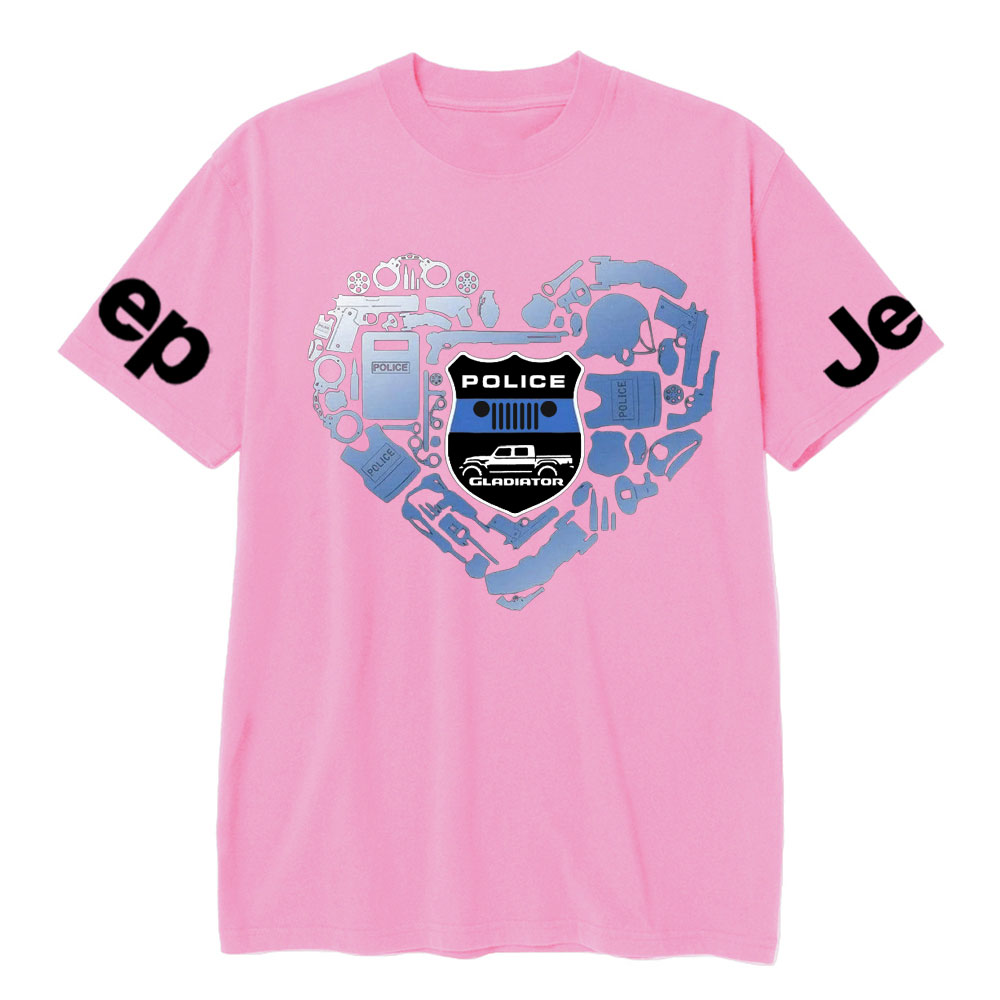 Police Things Heart Jp Gladiator and Police Badge T-Shirt