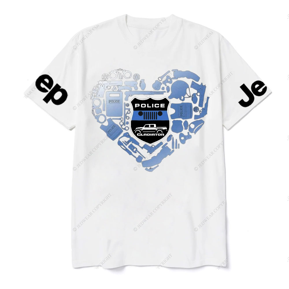 Police Things Heart Jp Gladiator and Police Badge T-Shirt