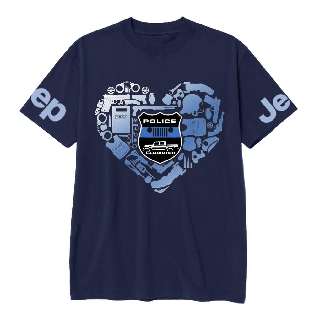 Police Things Heart Jp Gladiator and Police Badge T-Shirt