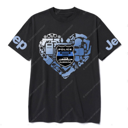 Police Things Heart Jp Gladiator and Police Badge T-Shirt
