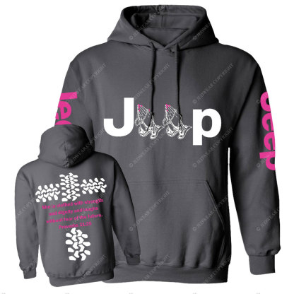 Jp Pray She Is Clothed With Strength Hot Pink Casual Hoodie