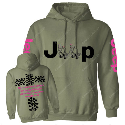 Jp Pray She Is Clothed With Strength Hot Pink Casual Hoodie