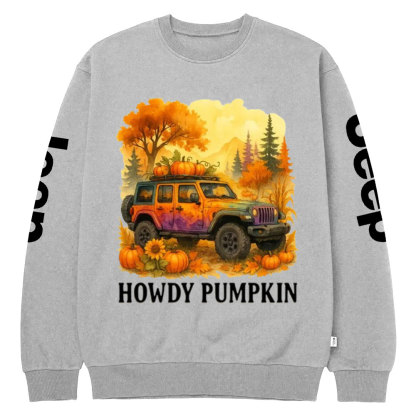 Autumn Jp Pumpkin Howdy Pumpkin Crew Neck Sweatshirt