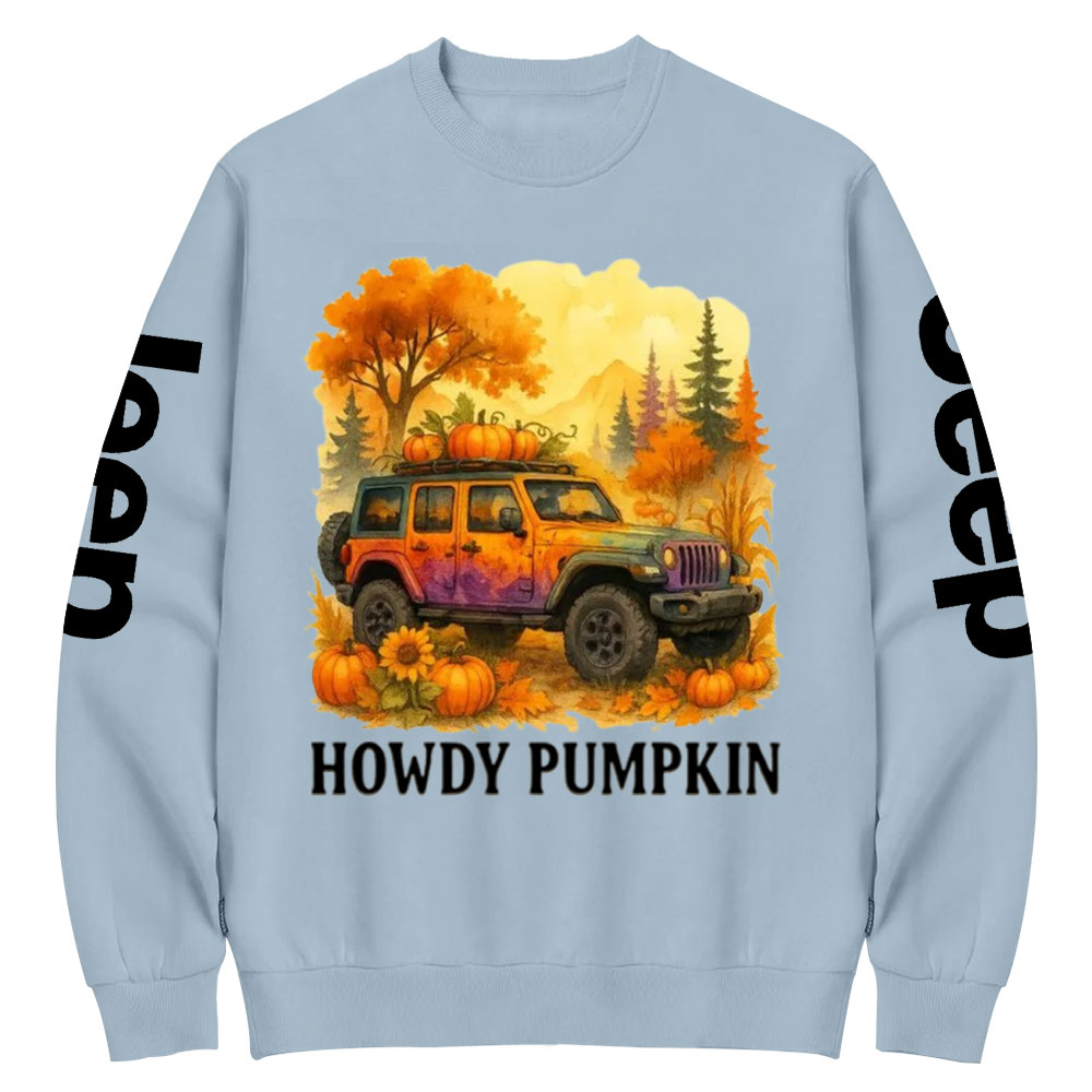 Autumn Jp Pumpkin Howdy Pumpkin Crew Neck Sweatshirt