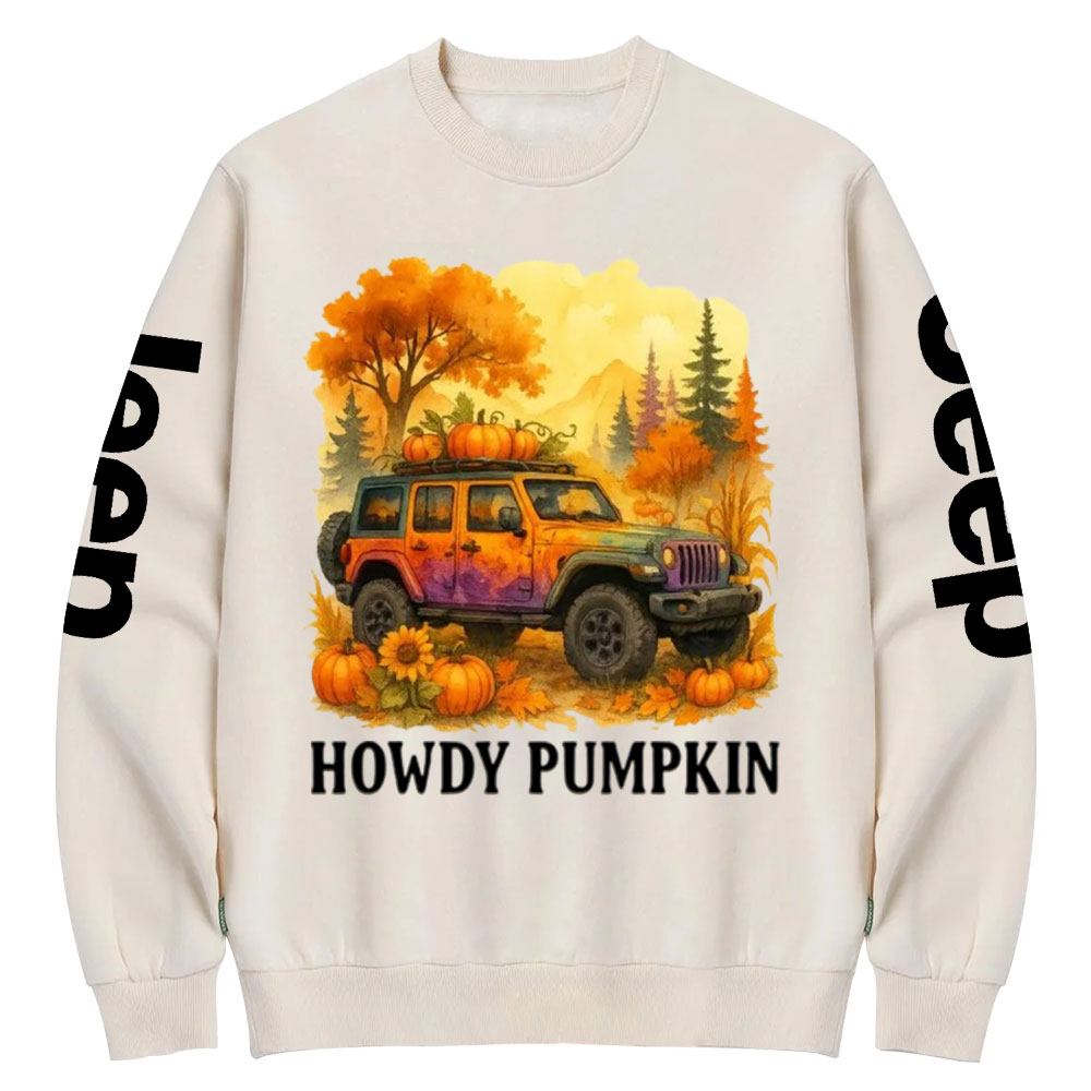 Autumn Jp Pumpkin Howdy Pumpkin Crew Neck Sweatshirt