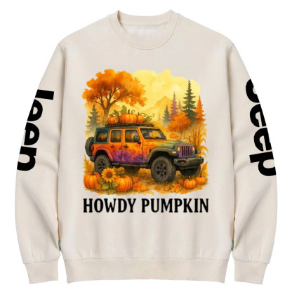 Autumn Jp Pumpkin Howdy Pumpkin Crew Neck Sweatshirt