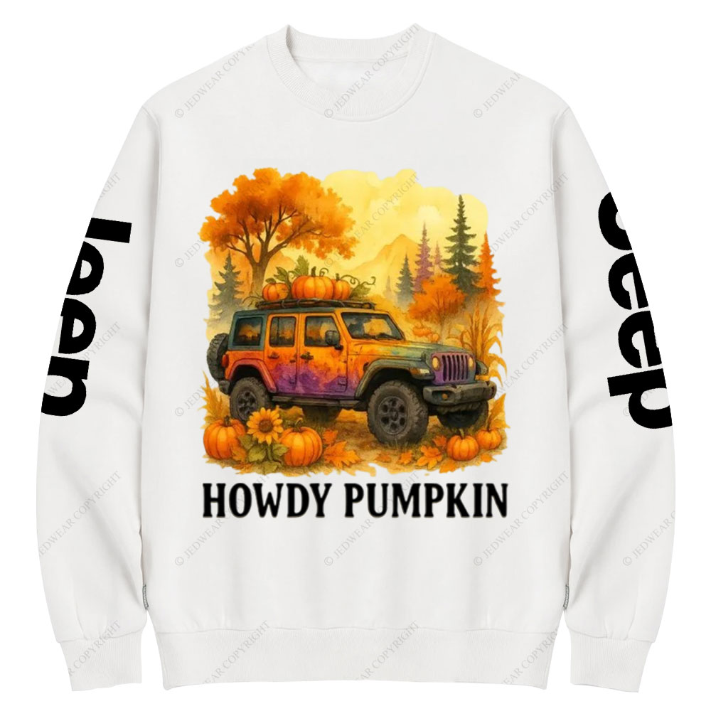 Autumn Jp Pumpkin Howdy Pumpkin Crew Neck Sweatshirt