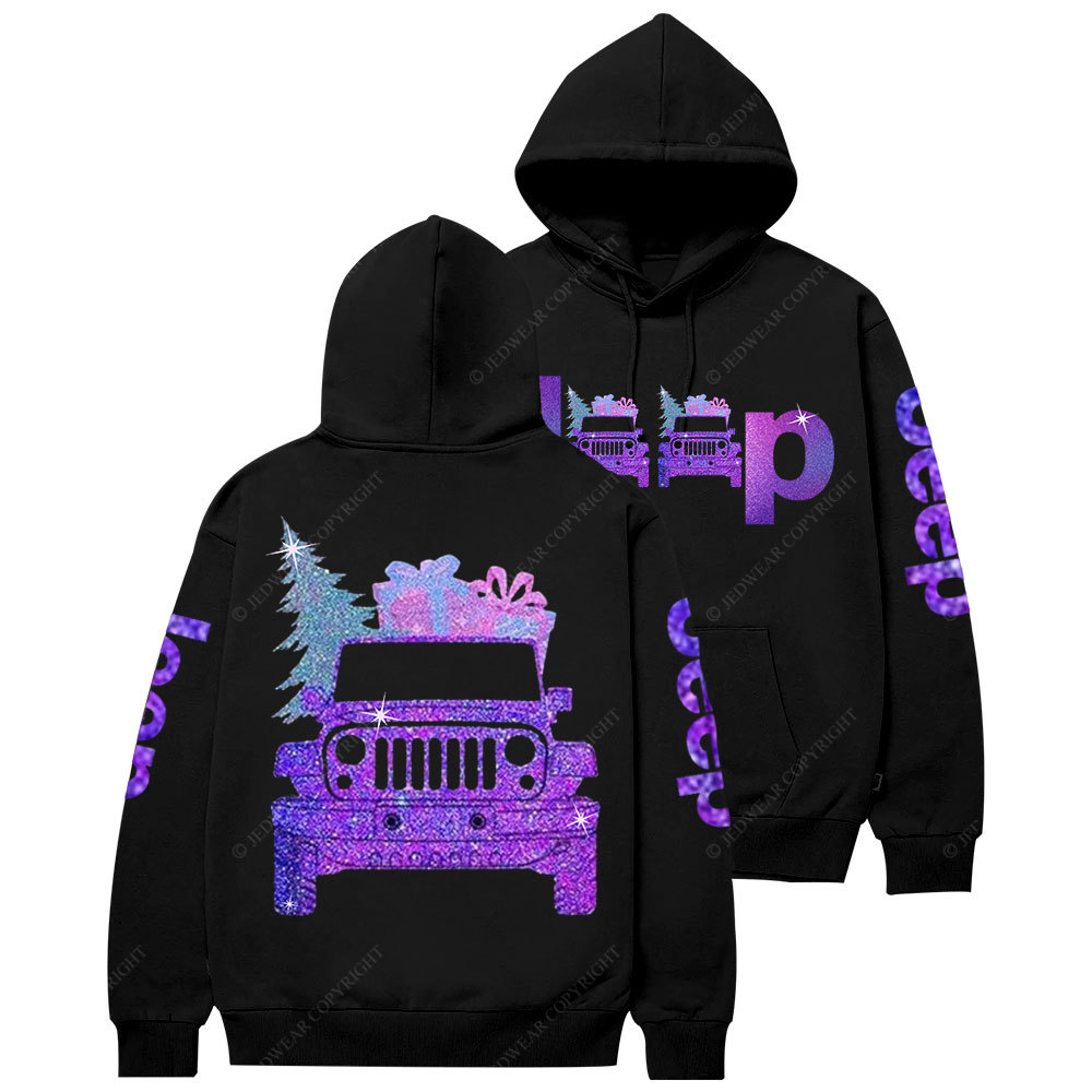 Jp Christmas Tree and Gifts Purple Bling Casual Hoodie