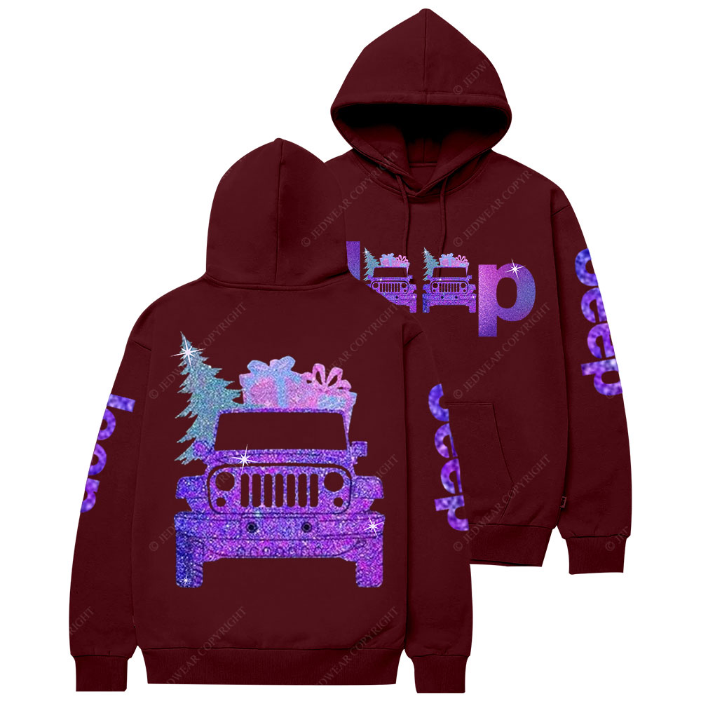 Jp Christmas Tree and Gifts Purple Bling Casual Hoodie