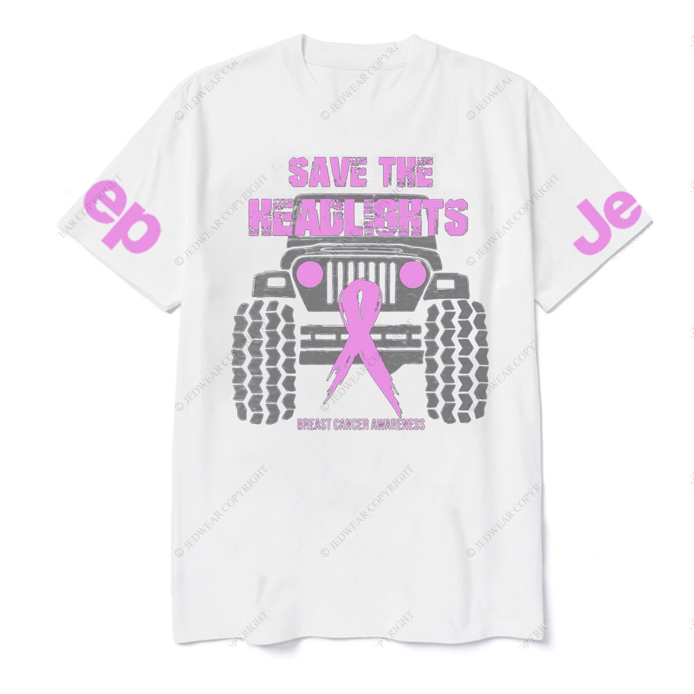 Save Your Headlights Breast Cancer Awareness Distressed Jp Ribbon T-shirt