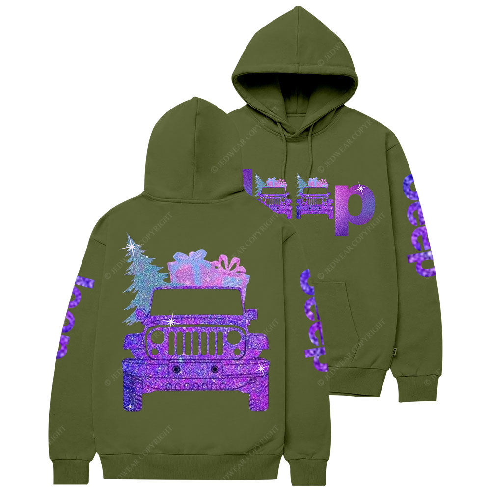 Jp Christmas Tree and Gifts Purple Bling Casual Hoodie