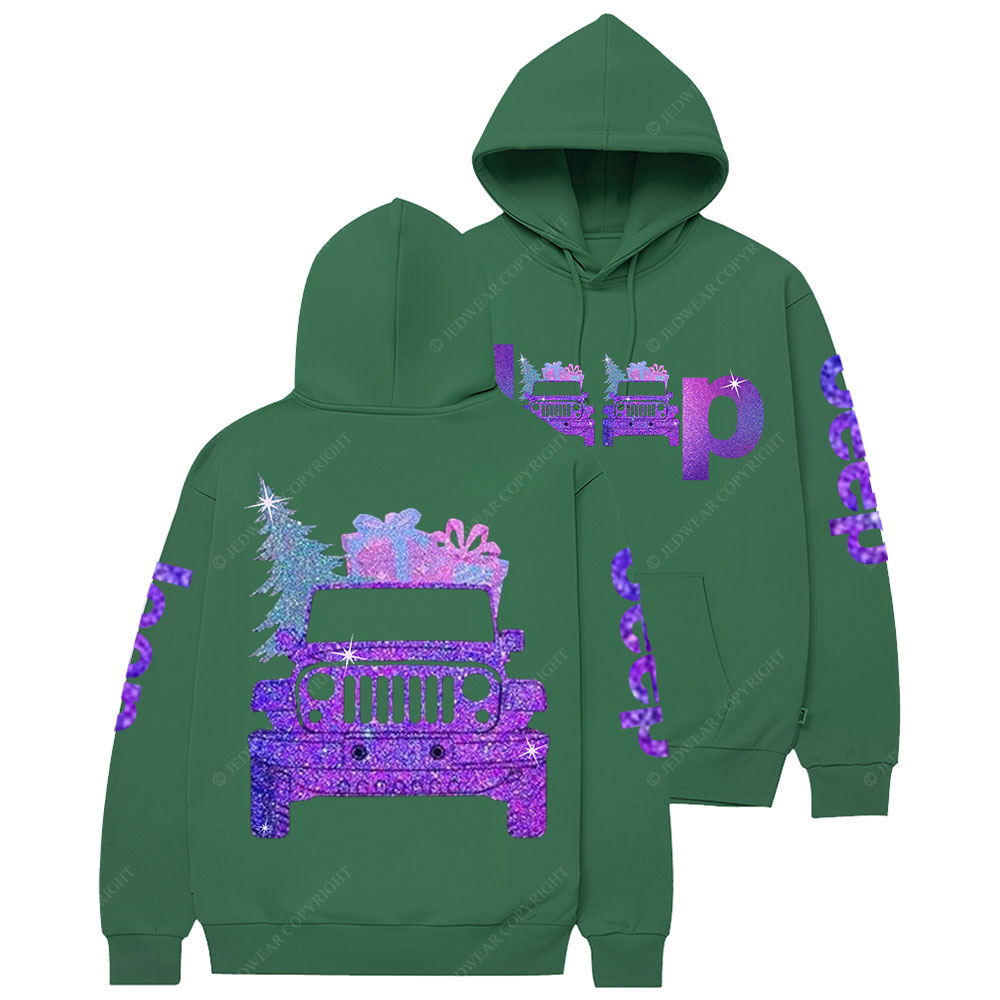 Jp Christmas Tree and Gifts Purple Bling Casual Hoodie