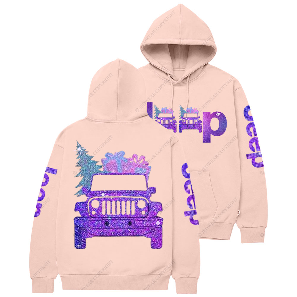 Jp Christmas Tree and Gifts Purple Bling Casual Hoodie