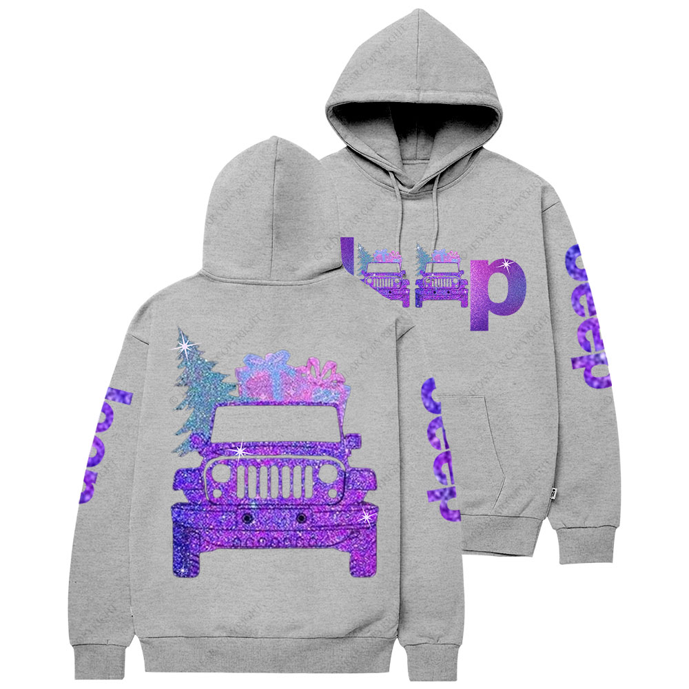 Jp Christmas Tree and Gifts Purple Bling Casual Hoodie