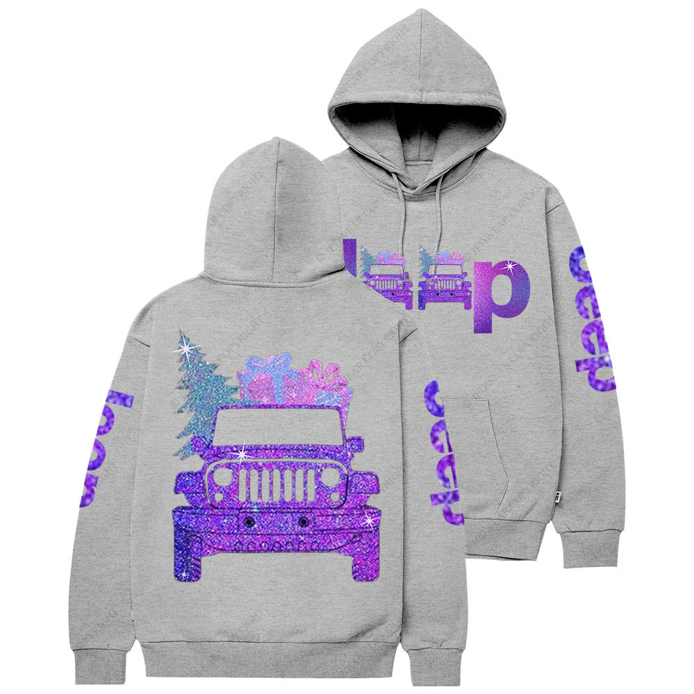 Jp Christmas Tree and Gifts Purple Bling Casual Hoodie