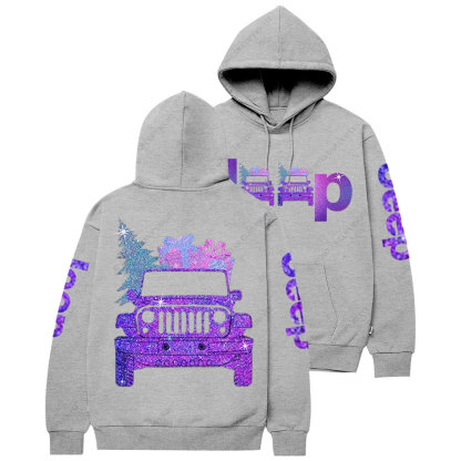 Jp Christmas Tree and Gifts Purple Bling Casual Hoodie