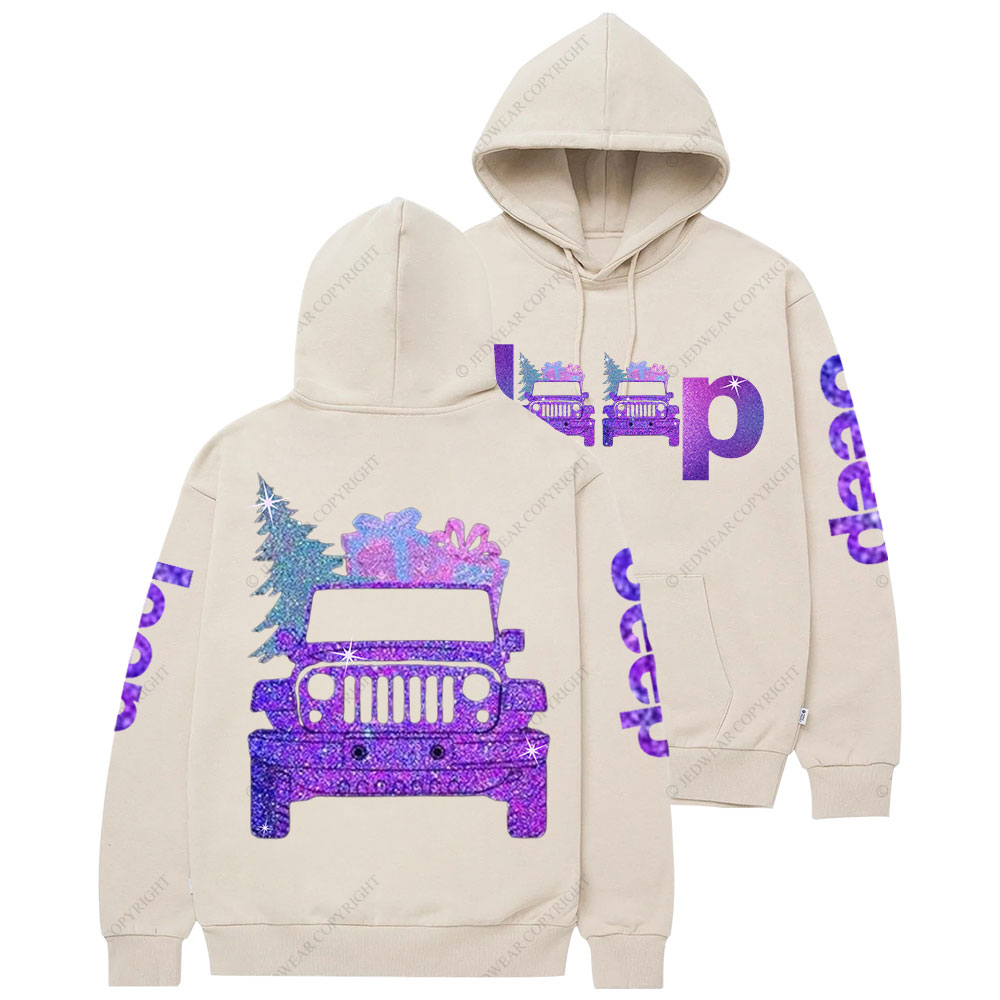 Jp Christmas Tree and Gifts Purple Bling Casual Hoodie