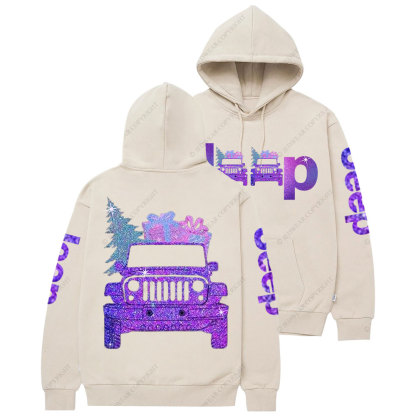 Jp Christmas Tree and Gifts Purple Bling Casual Hoodie