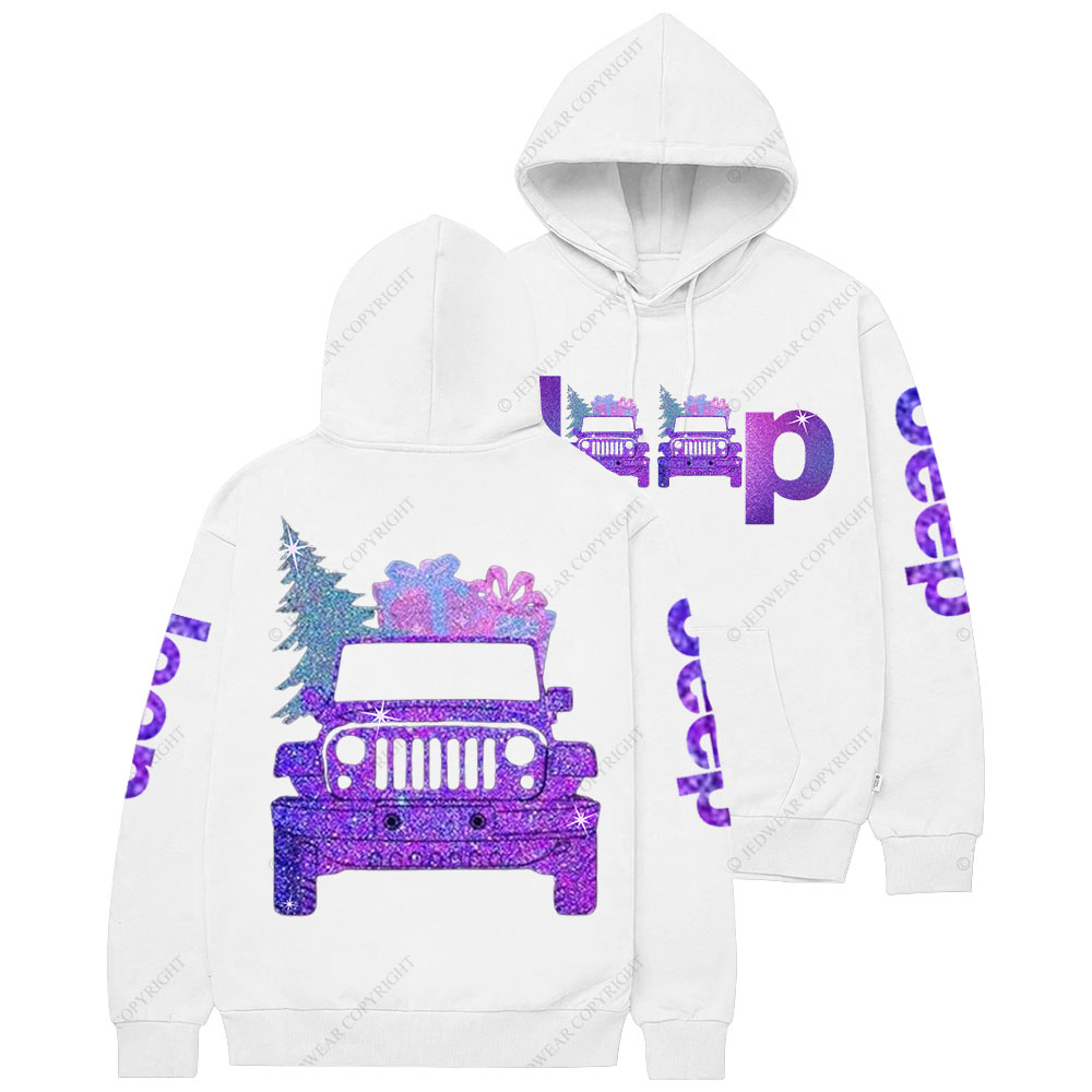 Jp Christmas Tree and Gifts Purple Bling Casual Hoodie