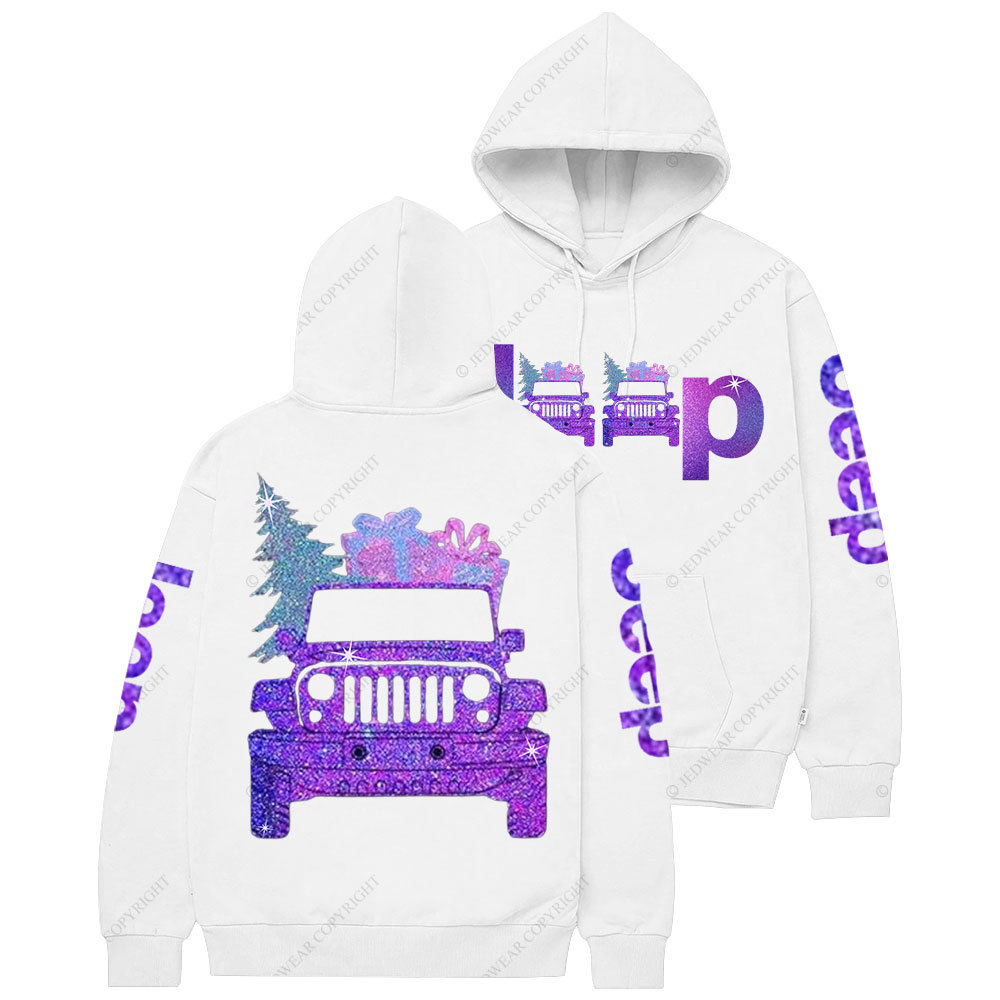 Jp Christmas Tree and Gifts Purple Bling Casual Hoodie