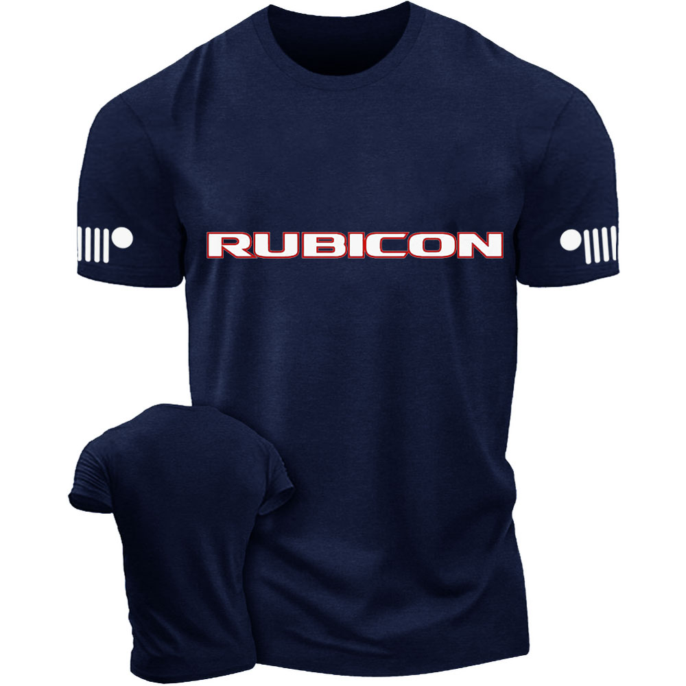 Jp Wrangler JK Rubicon Red and Black Text Logo T-Shirt
