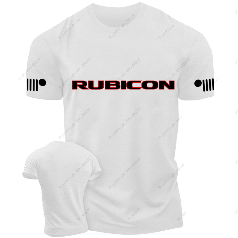 Jp Wrangler JK Rubicon Red and Black Text Logo T-Shirt