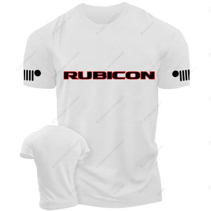 Jp Wrangler JK Rubicon Red and Black Text Logo T-Shirt