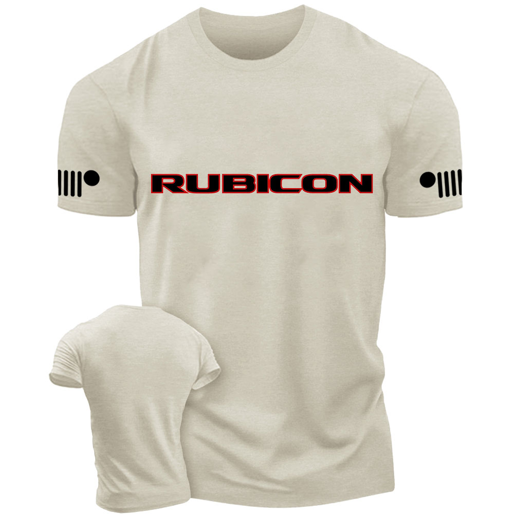 Jp Wrangler JK Rubicon Red and Black Text Logo T-Shirt