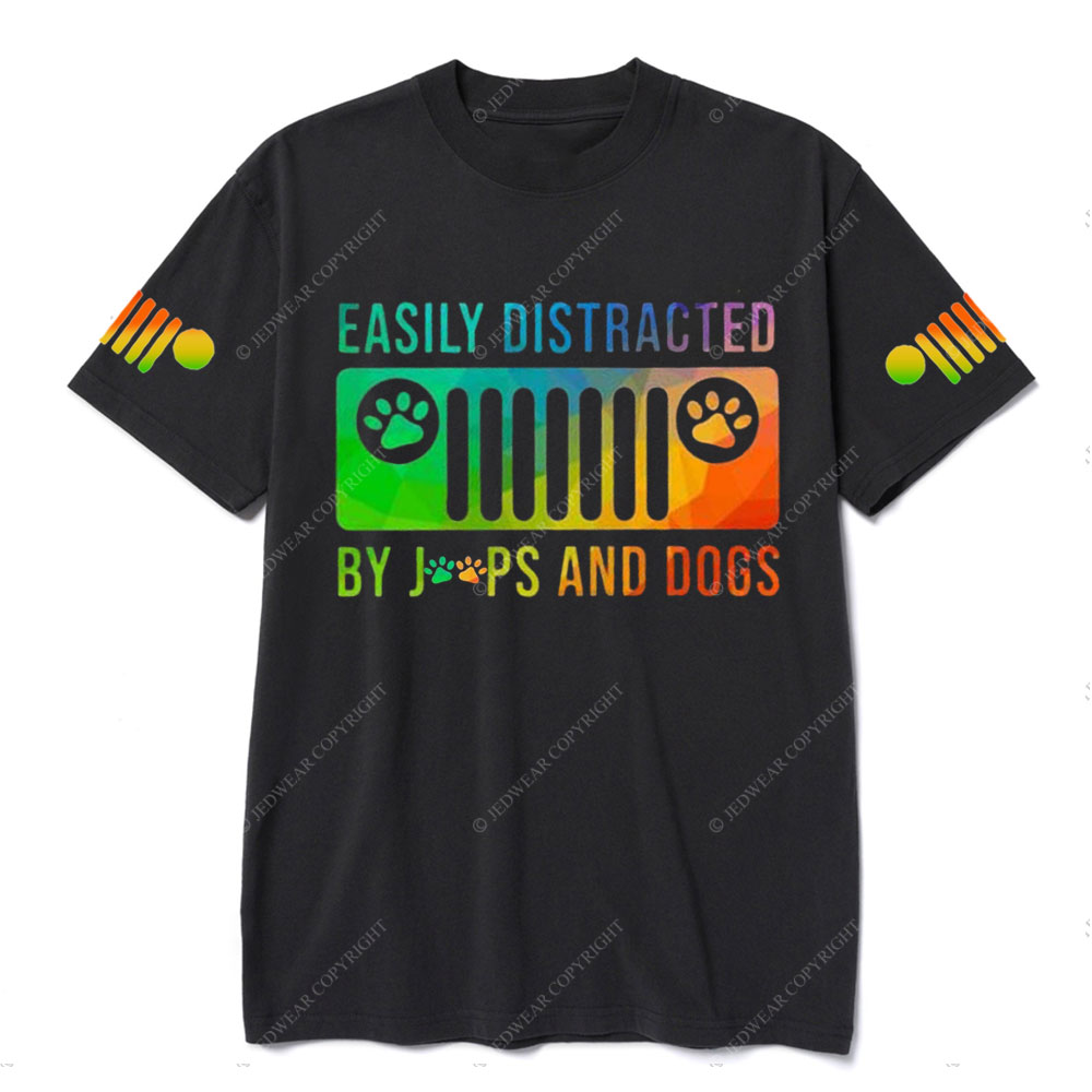 Easily Distracted By Jps And Dogs Rainbow T-Shirt