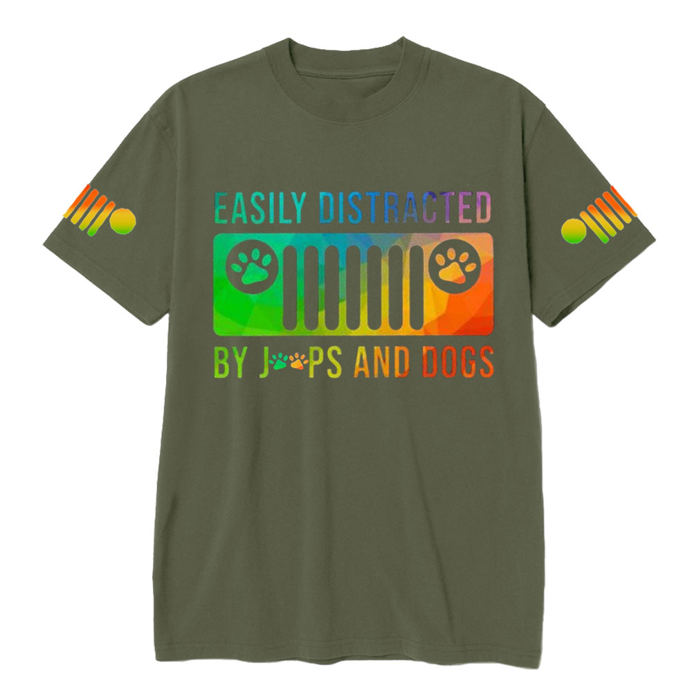 Easily Distracted By Jps And Dogs Rainbow T-Shirt