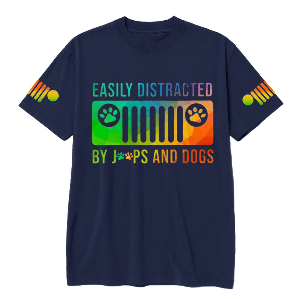 Easily Distracted By Jps And Dogs Rainbow T-Shirt
