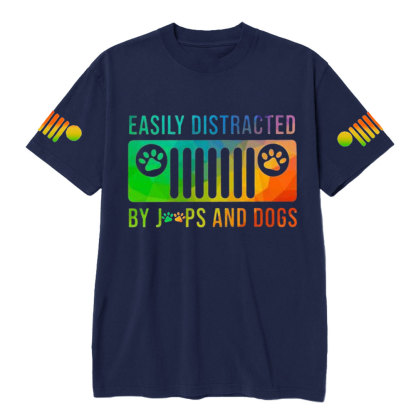 Easily Distracted By Jps And Dogs Rainbow T-Shirt