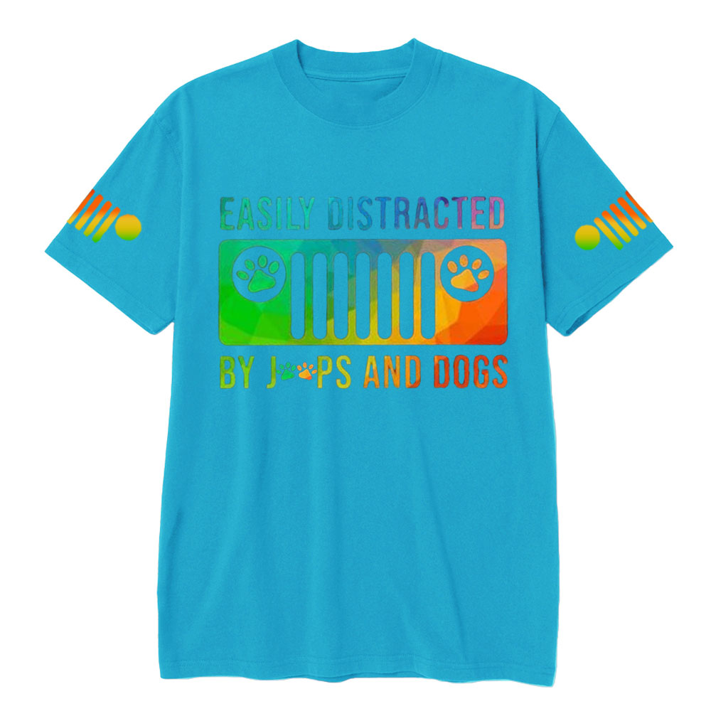 Easily Distracted By Jps And Dogs Rainbow T-Shirt
