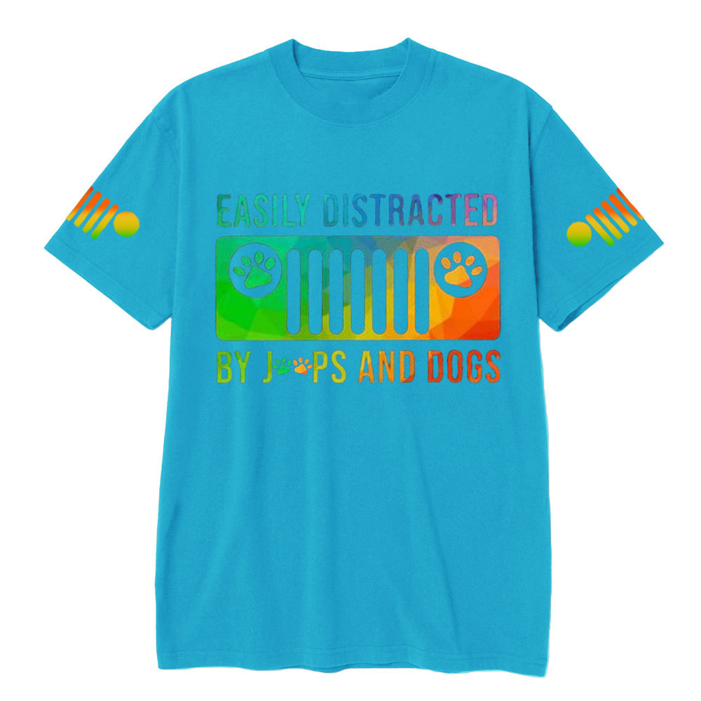 Easily Distracted By Jps And Dogs Rainbow T-Shirt