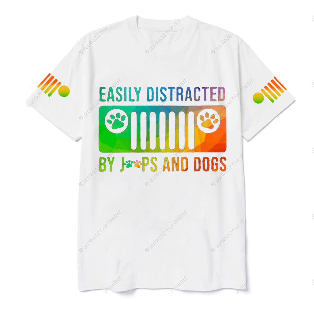 Easily Distracted By Jps And Dogs Rainbow T-Shirt