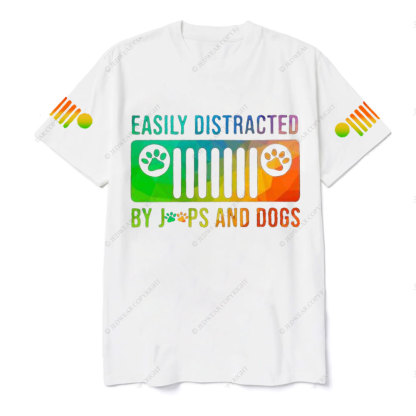 Easily Distracted By Jps And Dogs Rainbow T-Shirt
