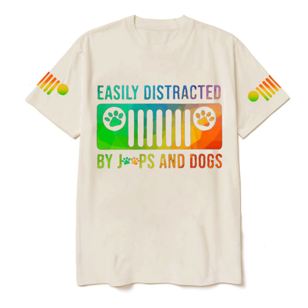 Easily Distracted By Jps And Dogs Rainbow T-Shirt